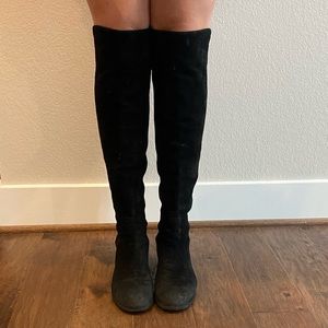 Stuart Weitzman Black Suede 50/50 boots